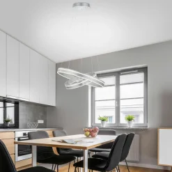 Pendelleuchten>Paul Neuhaus LED-Pendelleuchte 2flg silberfarben