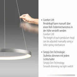 Paul Neuhaus LED-Pendelleuchte 1flg silberfarben^ Pendelleuchten