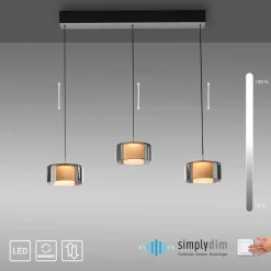 Paul Neuhaus LED-Pendelleuchte 3flg schwarz^ Pendelleuchten