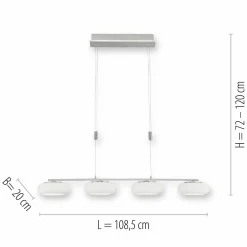 Paul Neuhaus LED-Pendelleuchte 5flg silberfarben^ Pendelleuchten
