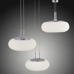 Pendelleuchten>Paul Neuhaus LED-Pendelleuchte 4flg silberfarben