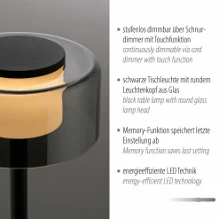 Paul Neuhaus LED-Tischleuchte 1flg schwarz^ Tischleuchten
