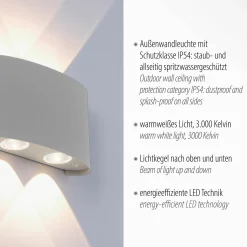 Paul Neuhaus LED-Wandleuchte 4flg silberfarben^ Außenwandleuchten|Außenleuchten