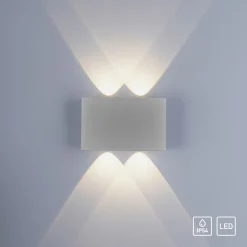 Paul Neuhaus LED-Wandleuchte 4flg silberfarben^ Außenwandleuchten|Außenleuchten