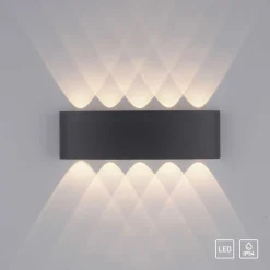 Paul Neuhaus LED-Wandleuchte 10flg schwarz^ Außenwandleuchten|Außenleuchten