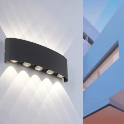 Paul Neuhaus LED-Wandleuchte 10flg schwarz^ Außenwandleuchten|Außenleuchten