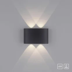 Paul Neuhaus LED-Wandleuchte 4flg schwarz^ Außenwandleuchten|Außenleuchten