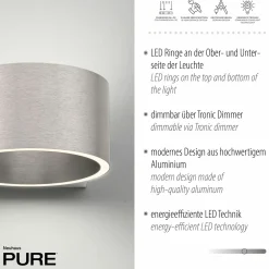 Paul Neuhaus LED-Wandleuchte 2flg silberfarben^ Wandleuchten