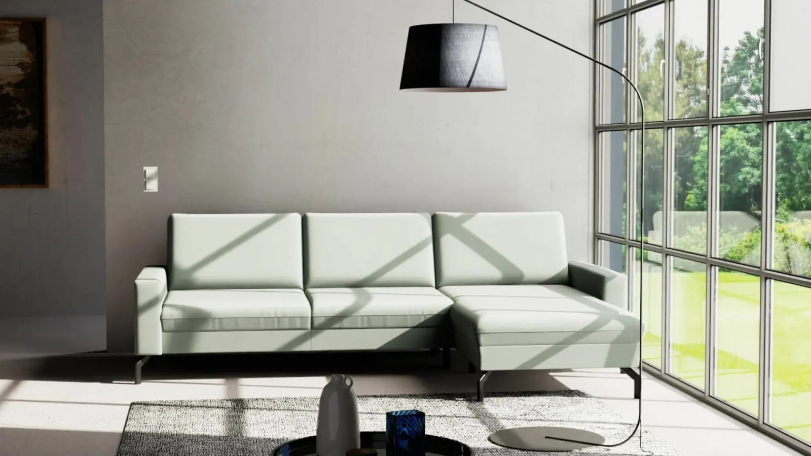 Sofas & Couches> Polstergarnitur grau