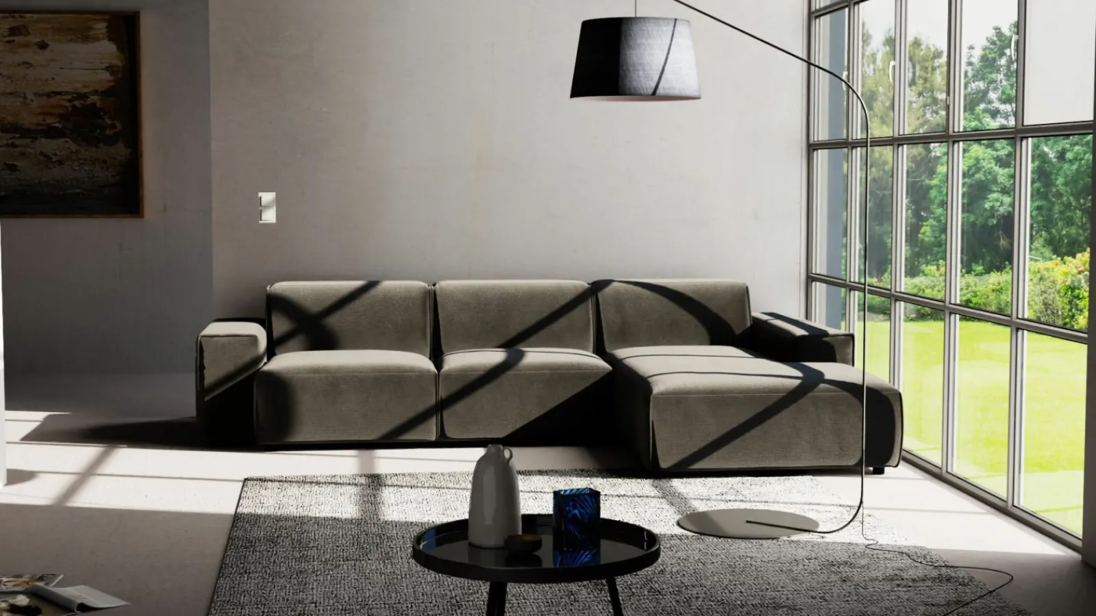 Sofas & Couches> Polstergarnitur grau