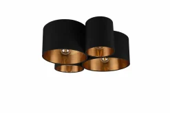 Reality Leuchten Deckenleuchte 4flg schwarz^ Deckenleuchten