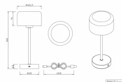 Tischleuchten>Reality Leuchten LED - Akku - Tischleuchte 1flg braun