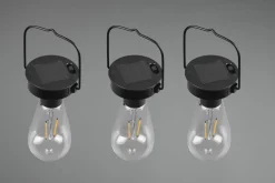Reality Leuchten LED-Solar-Pendelleuchte 3flg schwarz^ Außenleuchten|Solarleuchten