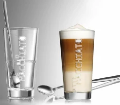 Kaffee & Teegläser|Gläsersets>Ritzenhoff & Breker 2er Latte Macchiatoglas 350ml weißtransparent