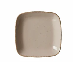 Suppenteller>Ritzenhoff & Breker Teller tief eckig 22cm graubraun