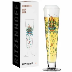 Ritzenhoff Cristal Bierglas 390ml rotblaubraungrün^ Biergläser