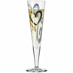 Sektgläser>Ritzenhoff Cristal Champagnerglas 205ml goldfarbenschwarzsilberfarben