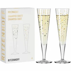 Ritzenhoff Cristal 2er Champagnerglas 205ml schwarzgoldfarben^ Gläsersets