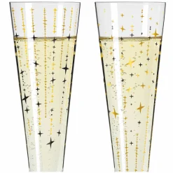 Ritzenhoff Cristal 2er Champagnerglas 205ml schwarzgoldfarben^ Gläsersets