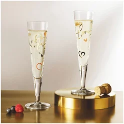 Ritzenhoff Cristal 2er Champagnerglas 205ml grauschwarzgoldfarbenpink^ Gläsersets