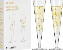 Ritzenhoff Cristal 2er Champagnerglas 205ml goldfarbensilberfarben^ Gläsersets