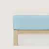 Bettlaken>schlafgut Casual-Spannbettlaken blau