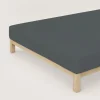 Bettlaken>schlafgut Casual-Spannbettlaken grau