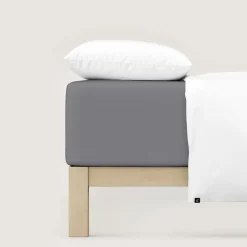 Bettlaken>schlafgut Pure-Boxspring-Spannbettlaken grau