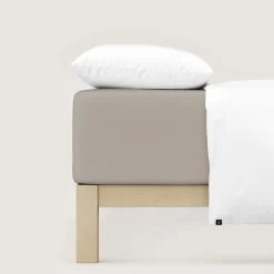 Bettlaken>schlafgut Pure-Boxspring-Spannbettlaken braun