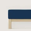 Bettlaken>schlafgut Pure-Spannbettlaken blau
