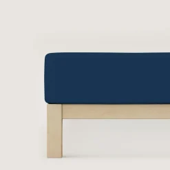 Bettlaken>schlafgut Pure-Spannbettlaken blau