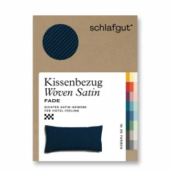 schlafgut WOVEN-FADE-Kissenbezug blauschwarz^ Kopfkissenbezüge|Satin