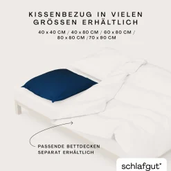 schlafgut WOVEN-FADE-Kissenbezug blauschwarz^ Kopfkissenbezüge|Satin