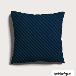 schlafgut WOVEN-FADE-Kissenbezug blauschwarz^ Kopfkissenbezüge|Satin
