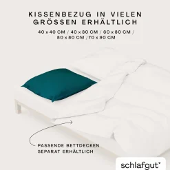 schlafgut WOVEN-FADE-Kissenbezug blau^ Kopfkissenbezüge|Satin