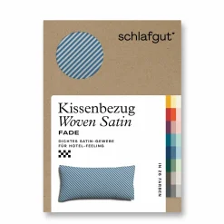Kopfkissenbezüge|Satin>schlafgut WOVEN-FADE-Kissenbezug blau