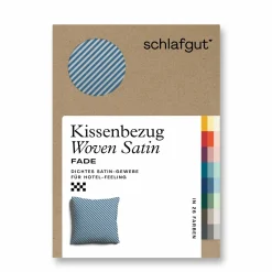 schlafgut WOVEN-FADE-Kissenbezug blau^ Kopfkissenbezüge|Satin