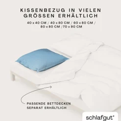 schlafgut WOVEN-FADE-Kissenbezug blau^ Kopfkissenbezüge|Satin