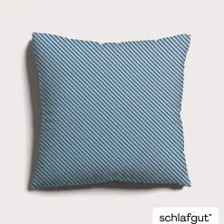 Kopfkissenbezüge|Satin>schlafgut WOVEN-FADE-Kissenbezug blau