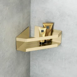 Badzubehör|Badaccessoires>SCHÖNER WOHNEN Eckablage goldfarben