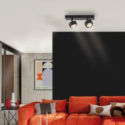 SCHÖNER WOHNEN LED-Deckenleuchte 2flg schwarz^ Deckenleuchten|Spots