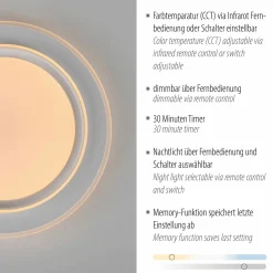 SCHÖNER WOHNEN LED-Deckenleuchte 1flg weiß^ Deckenleuchten