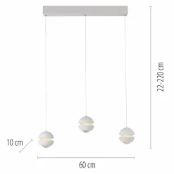 SCHÖNER WOHNEN LED-Pendelleuchte 3flg weiß^ Pendelleuchten
