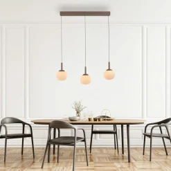 SCHÖNER WOHNEN LED-Pendelleuchte 3flg braun^ Pendelleuchten