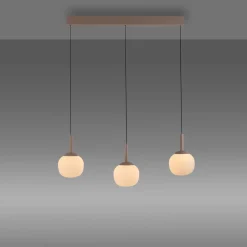 SCHÖNER WOHNEN LED-Pendelleuchte 3flg braun^ Pendelleuchten