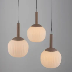 SCHÖNER WOHNEN LED-Pendelleuchte 3flg braun^ Pendelleuchten