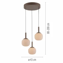 SCHÖNER WOHNEN LED-Pendelleuchte 3flg braun^ Pendelleuchten