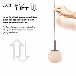 SCHÖNER WOHNEN LED-Pendelleuchte 3flg braun^ Pendelleuchten