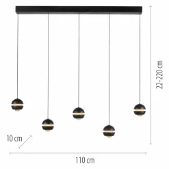 SCHÖNER WOHNEN LED-Pendelleuchte 5flg schwarz^ Pendelleuchten