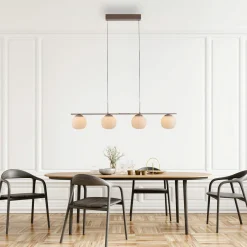 SCHÖNER WOHNEN LED-Pendelleuchte 4flg braun^ Pendelleuchten